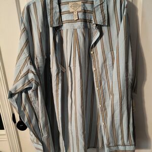 NWT St. John's Bay Light Blue Striped Shirt